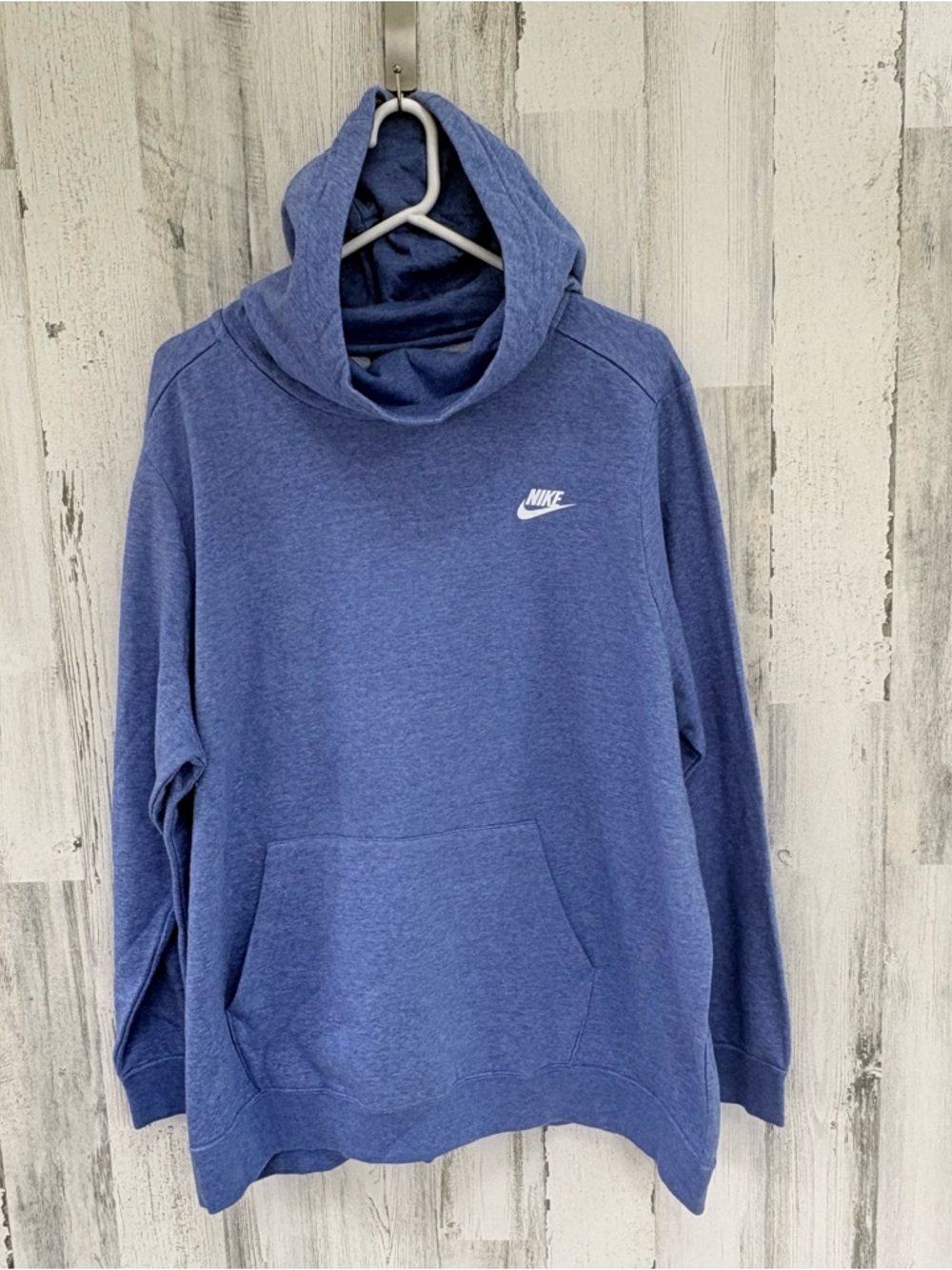 Nike Women’s Size 2X Sportswear Essential Pullover Funnel-Neck Hoodie In Blue